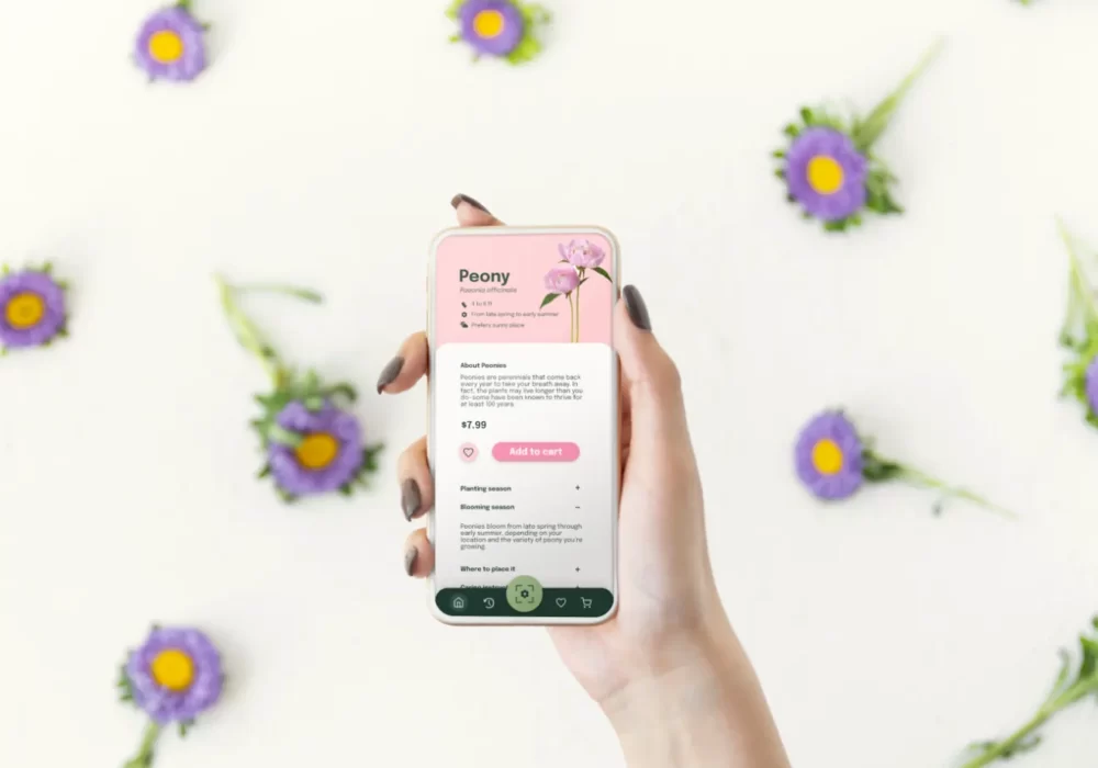 ux ui design app design mobile flowers fleurs reconnaissance lens