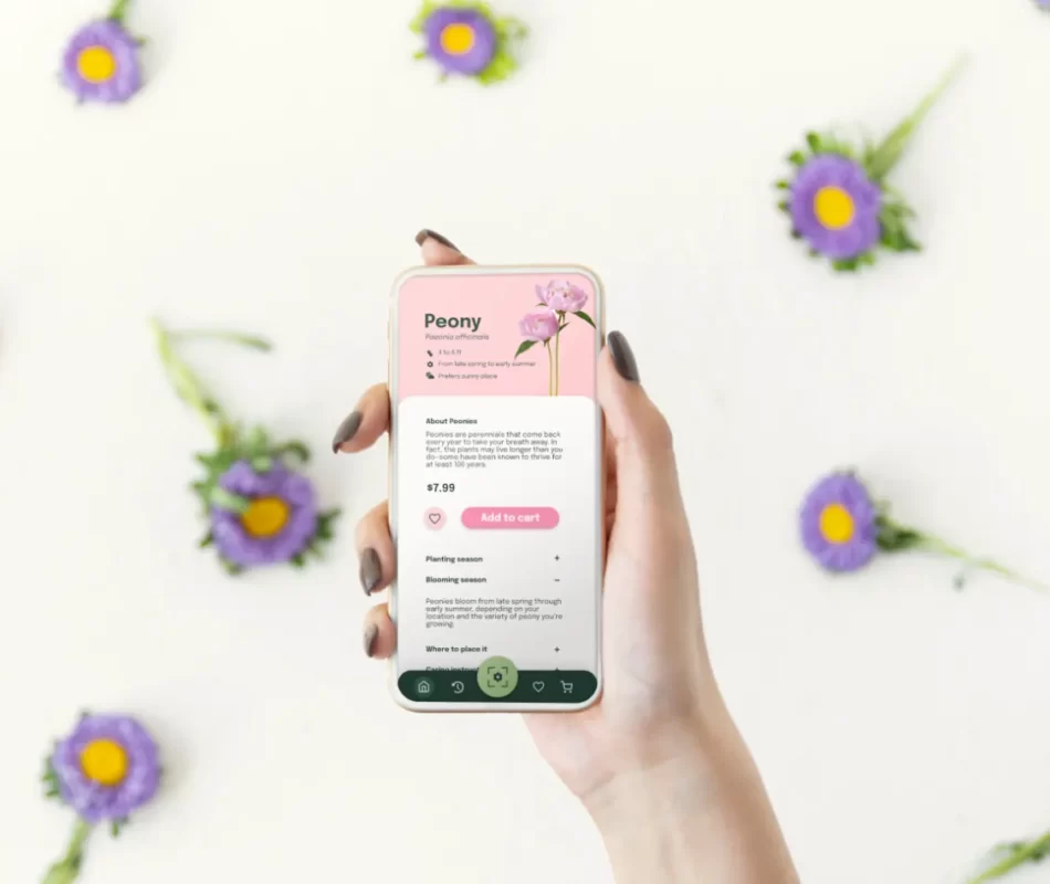 ux ui design app design mobile flowers fleurs reconnaissance lens